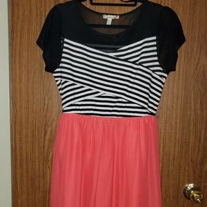 Striped Coral Dress